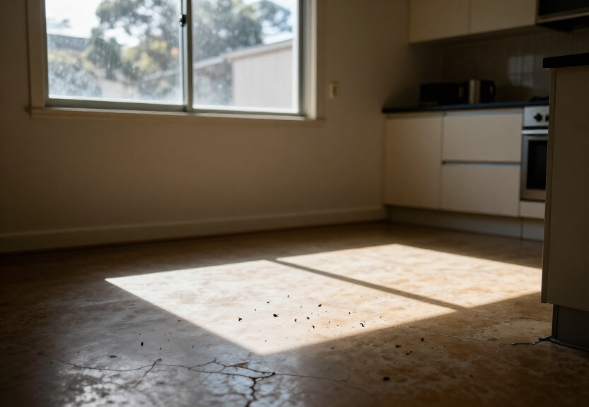 Rodent droppings and damage in a Dolans Bay garage before treatment